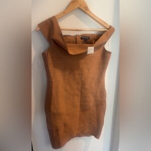 Fashion Nova Bronze Bandage Dress XL